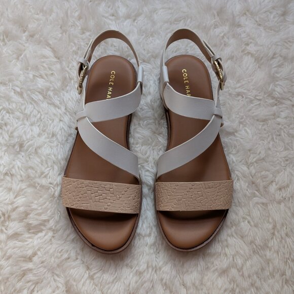 Like New Cole Haan Findra Strappy Sandal (color: white-nude woven, size: 6) - Picture 5 of 10